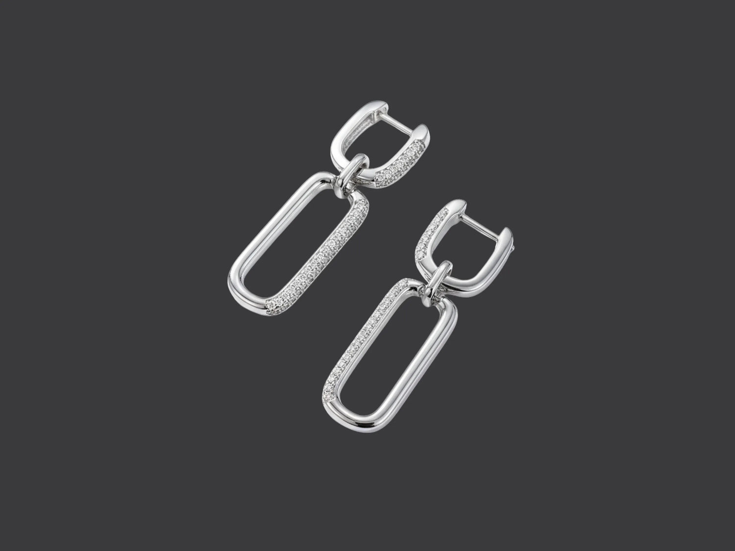 Pavé Link Drop Earrings