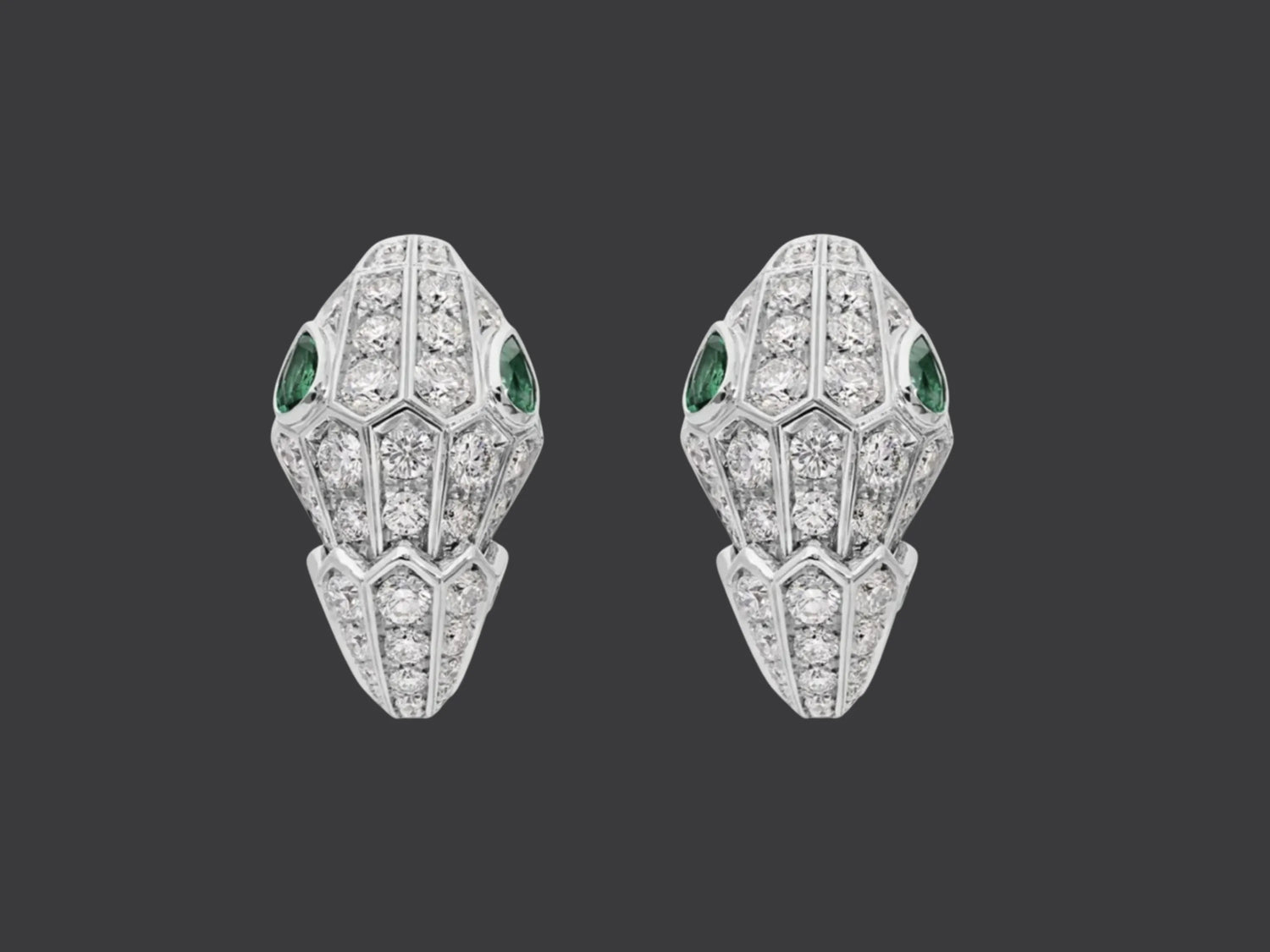 Emerald Eyes Serpent Earrings